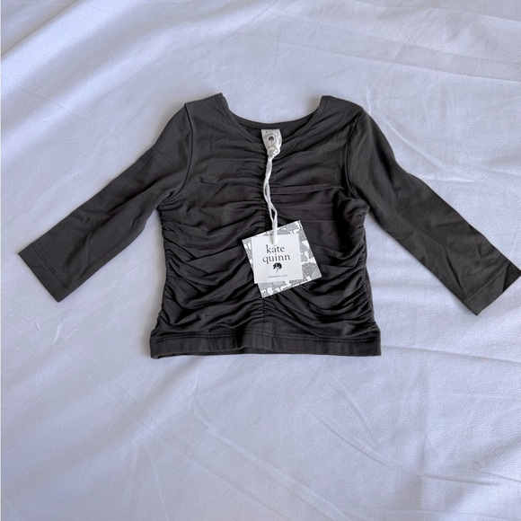 kate quinn Other - Kate Quinn Organic Bamboo Ruched Long Sleeve 6-12 months olive green NEW organic